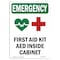 Signmission Safety Sign, OSHA EMERGENCY, 10" Height, First Aid Kit AED, Portrait OS-EM-D-710-V-10482 - alternate 1